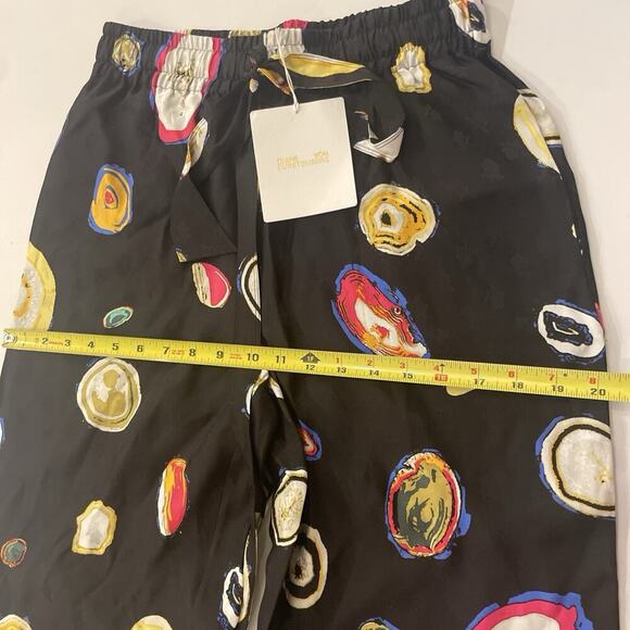 Diane Von Furstenberg Denise Silk Colorful Geode Wide Leg Pants Small S 4 6 $400 - Picture 9 of 11